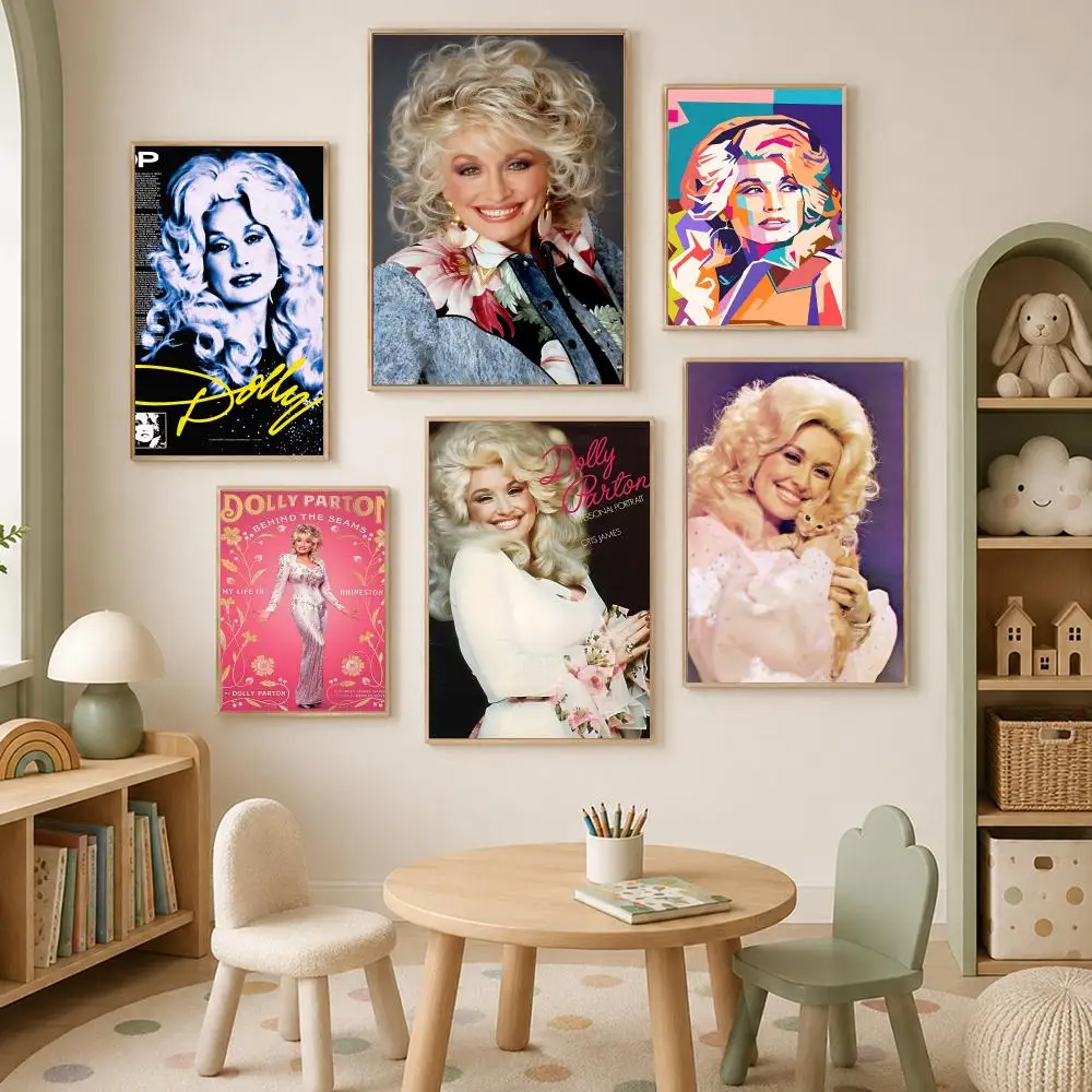 Singer Dolly Parton Poster Self-Stick HD PP Paper Wall Art Poster, Waterproof Decor for Bedroom, Living Room and Home