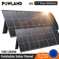 POWLAND 18V 100W 200W Foldable Solar Panel Portable Solar Charger DC Output PD Type-c QC3.0 for Phones Tablet Camping RV Trip
