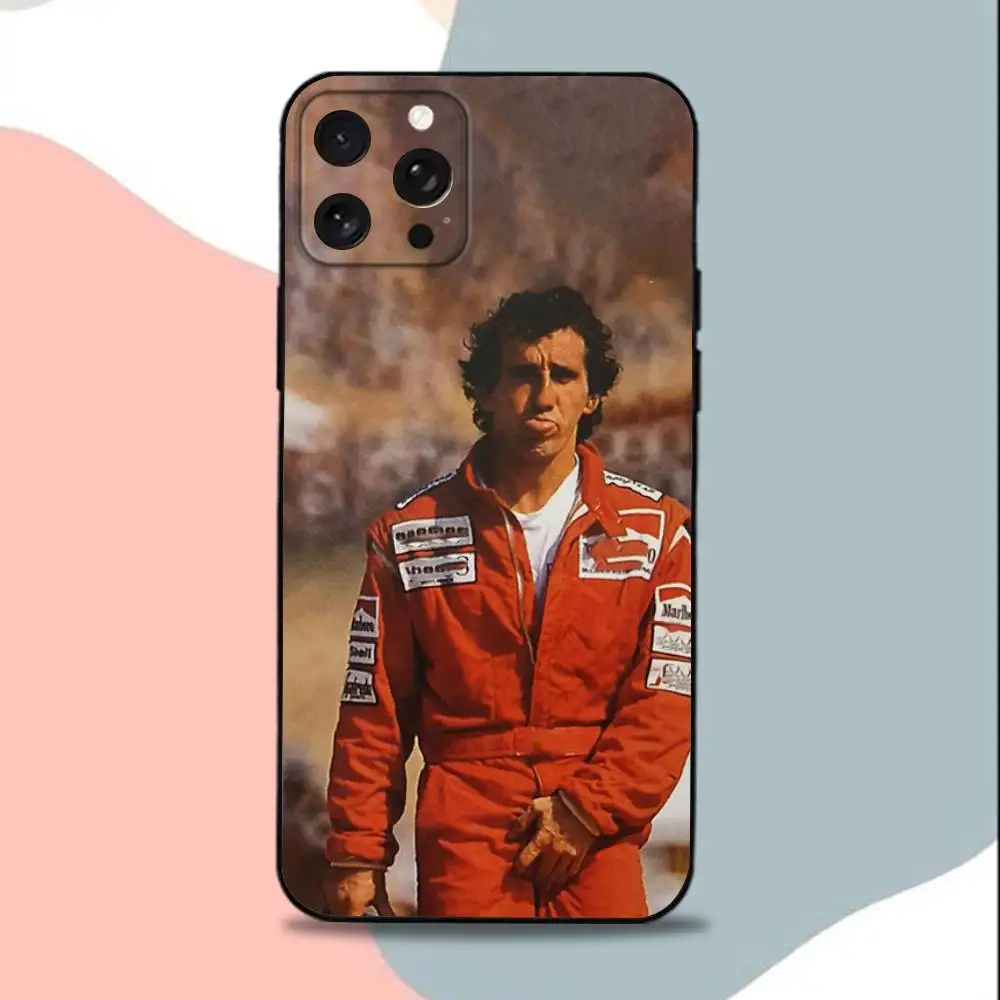 Casing Ponsel R-racing driver A-Ayrtons Senna Untuk iPhone15,13,16,12,11,17,14,Plus,Pro,Max,XS,XR,X,SE,Mini, Bahan Silikon Lembut Warna Hitam