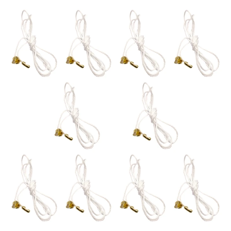 حبل سحب قطني مريح 10 قطع سلك تغيير ضوء مروحة الغرفة مع مجموعة وصلات معدنية #4