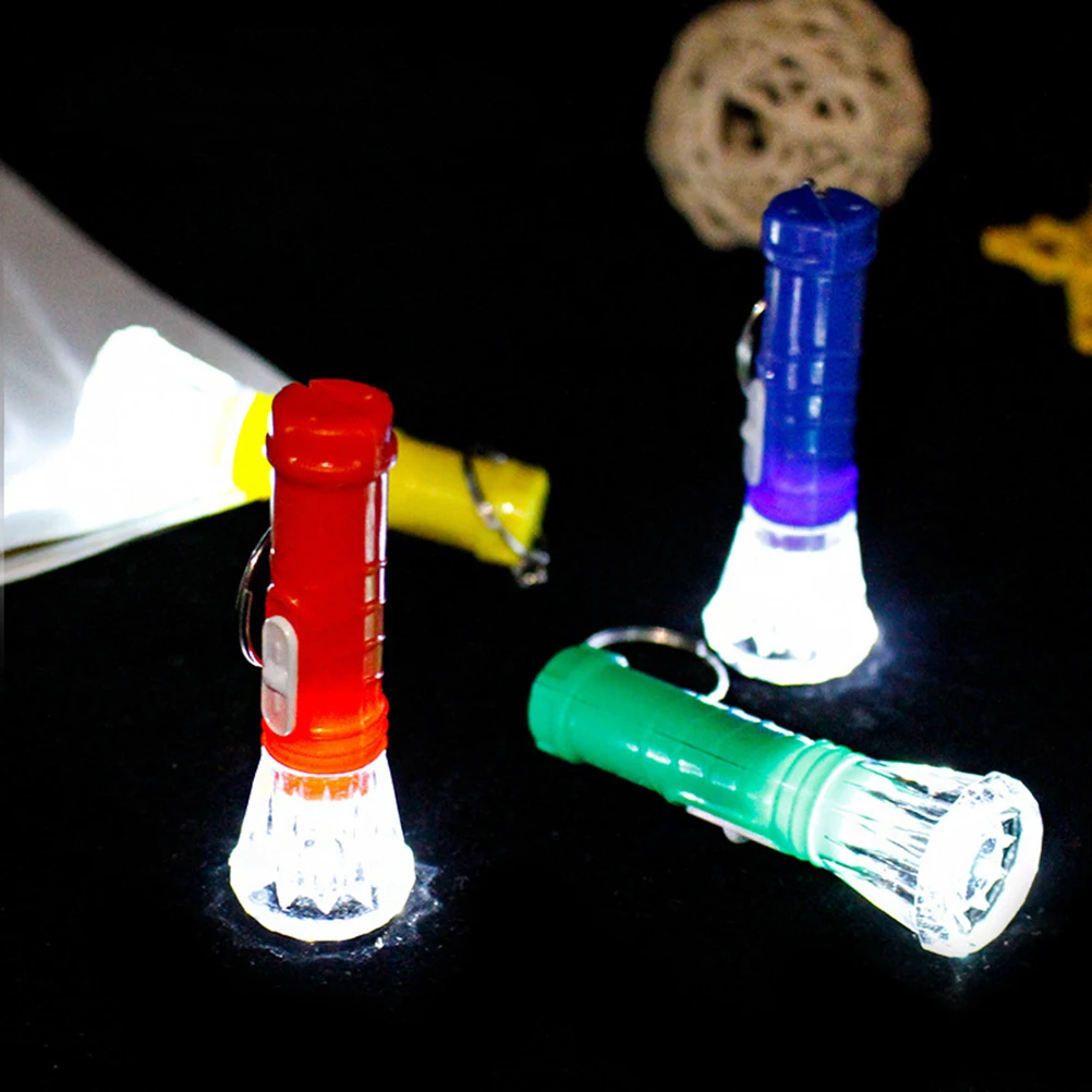 Ensemble de Mini torche électrique 13 pièces, construction en plastique robuste avec anneau en métal, lampes de poche pour enfants, veilleuse Portable amusante, porte-clés