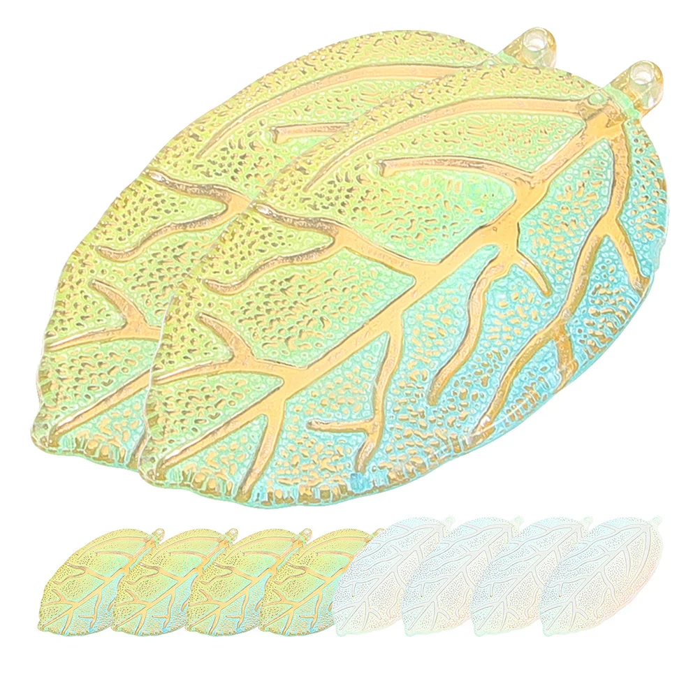 

10Pcs Acrylic Leaf Charms Hollow Pendants for Jewelry Making DIY Bracelets Necklaces Earrings Craft Supplies Nature Inspired