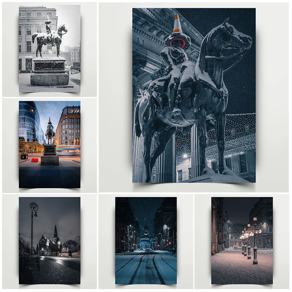 

A Cold Night Along Ingram And Glasgow Street Photo Art Poster Print Scotland Photography Wall Art Decoration Gift Canvas Print