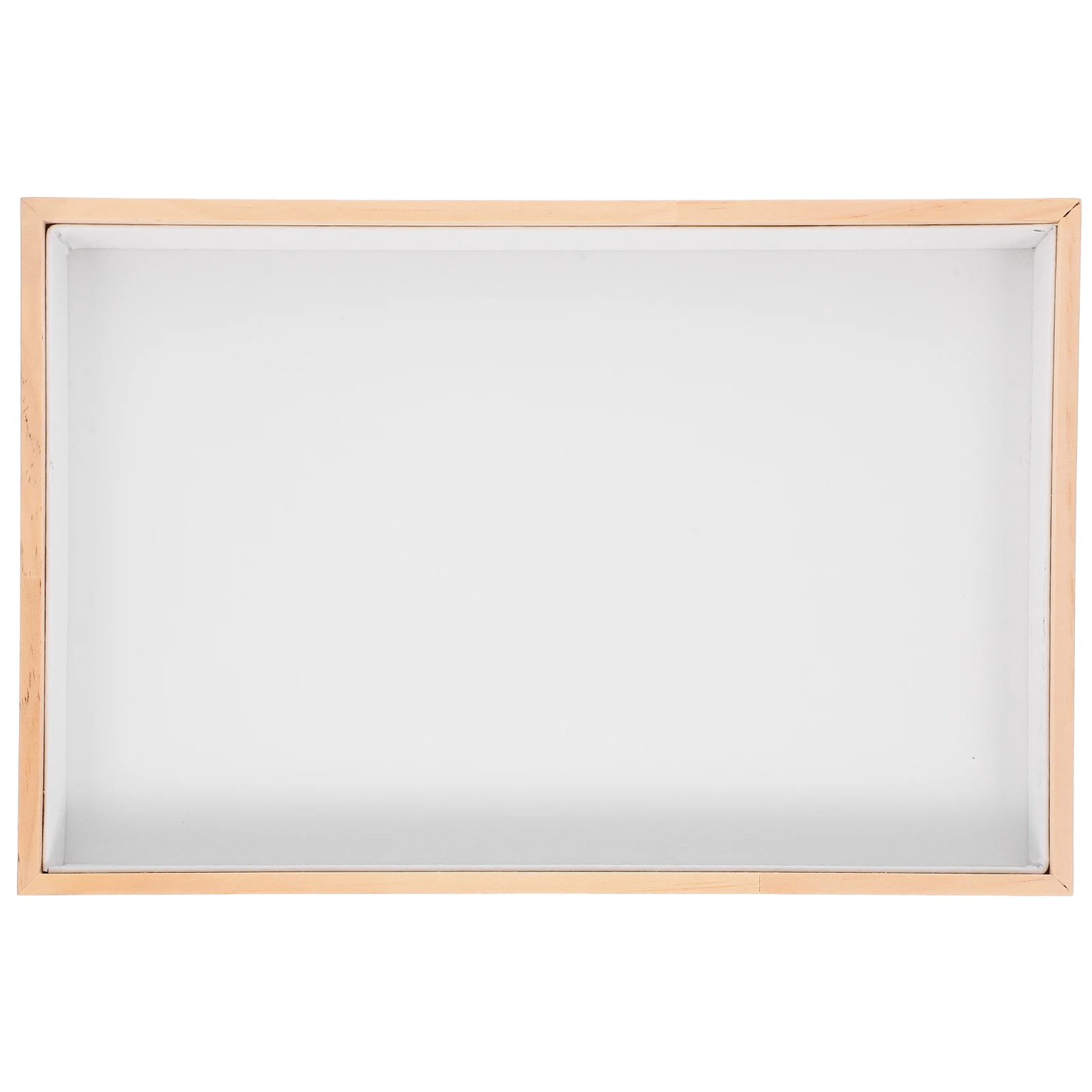 

Wooden Jewelry Storage Tray White Skin Organizer Plate for Necklace Earring Bracelet Display Container