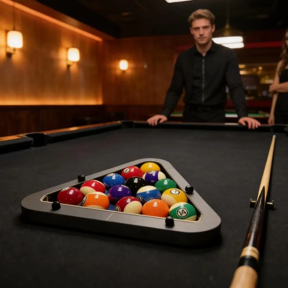 

Wooden Billiards Pool Rack Adjustable 9-BALL PRO Billiard Triangle Stand Triangle/Diamond Eliminates Gaps Billiards Stand System