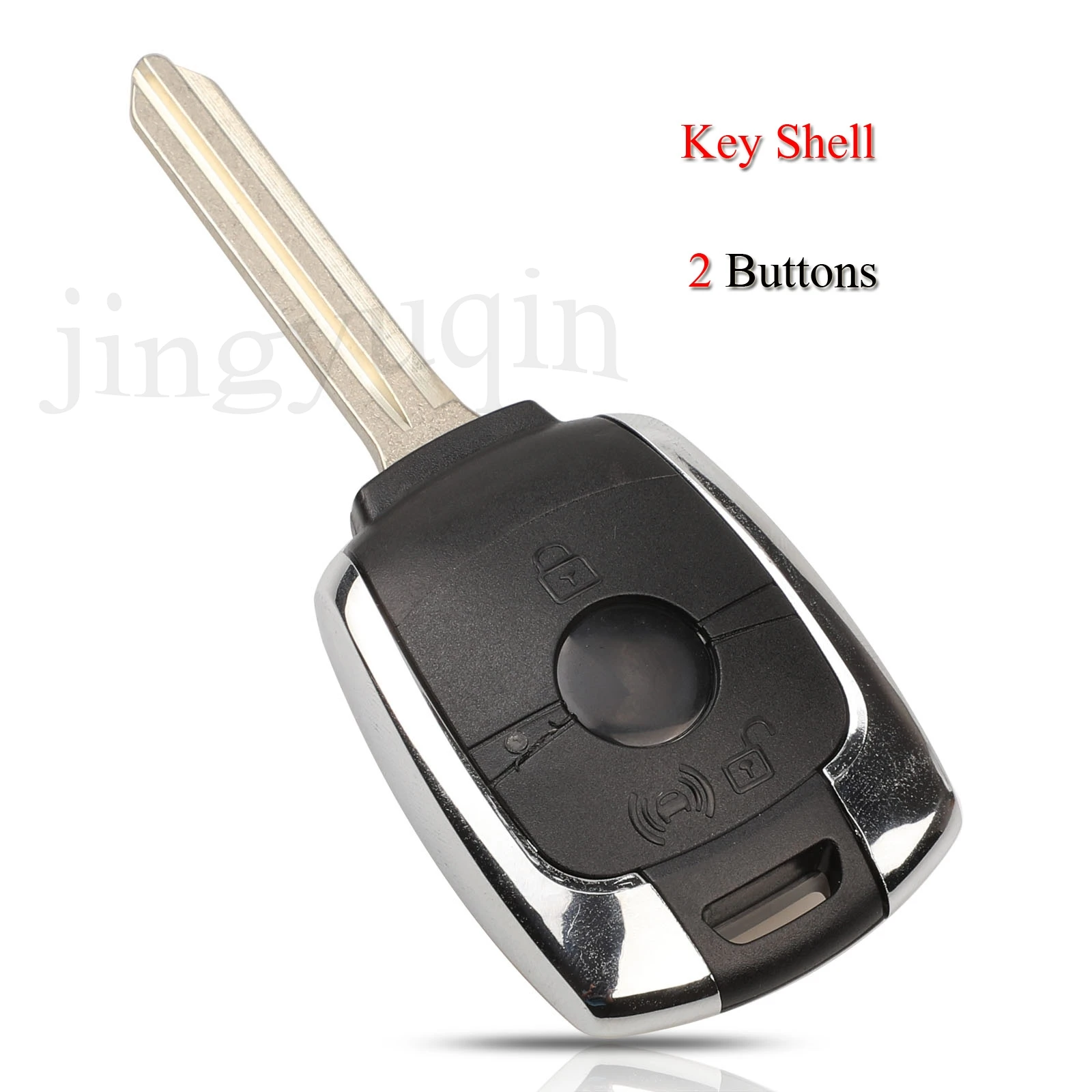 

jingyuqin 10pcs/Lot Car Key Shell For Ssangyong Actyon Kyron Rexton Korando 2Buttons With Uncut Blade Blank Remote Case Cover