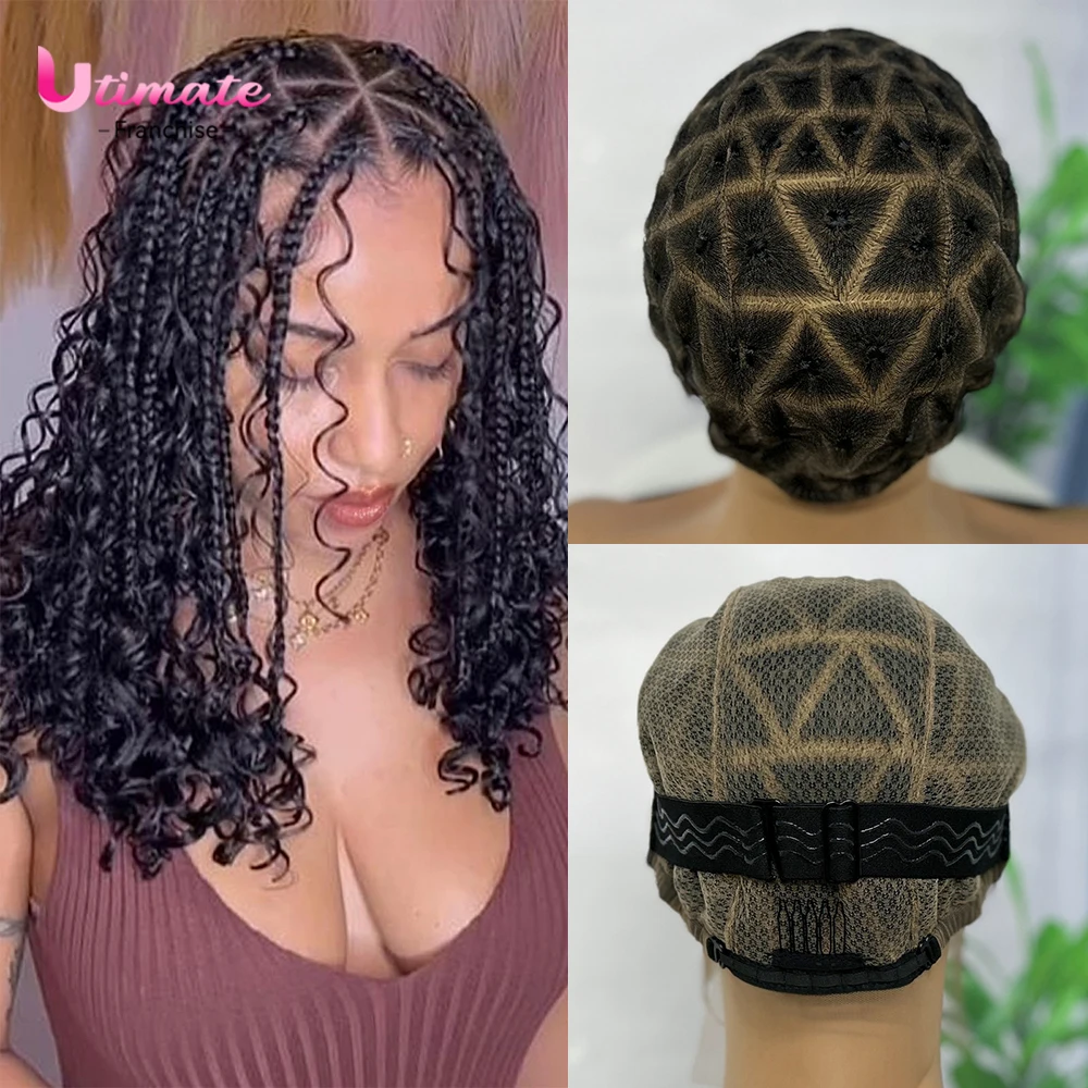 Double Full Lace Crochet Wig Caps With Natural Knots And Baby Hair For Glueless Braided Wig Lace Front Braided Wig Caps