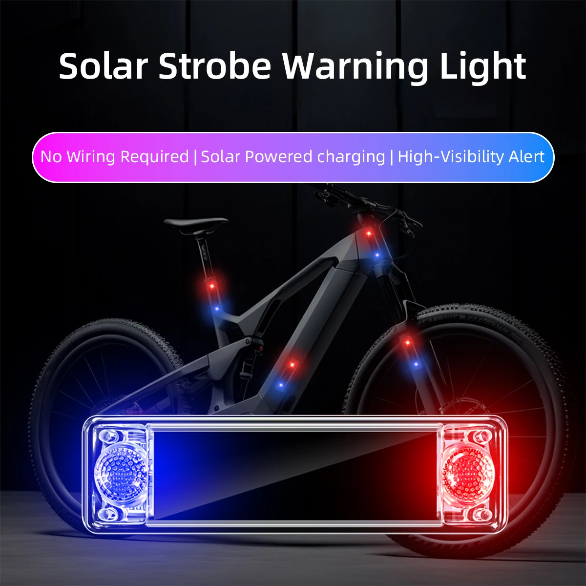 Solar Power LED Car Warning Strobe Light RGB Wireless Decorative Light Anti-collision Flash Lamp for Car Motorcycle
