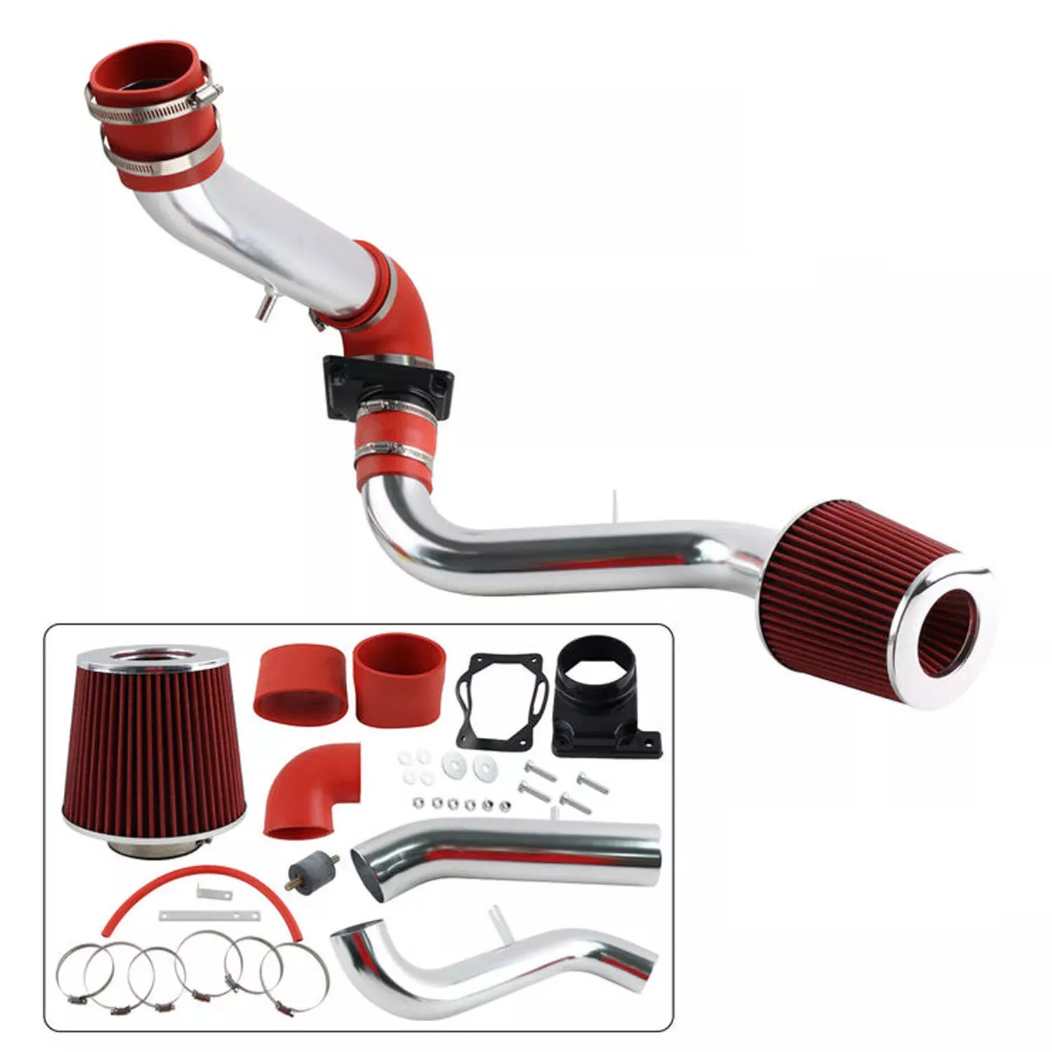 Racing Cold Air Intake Pipe Filter Kit Red For Mitsubishi Eclipse Galant Dodge Stratus Chrysler Sebring Engine Air Intake System