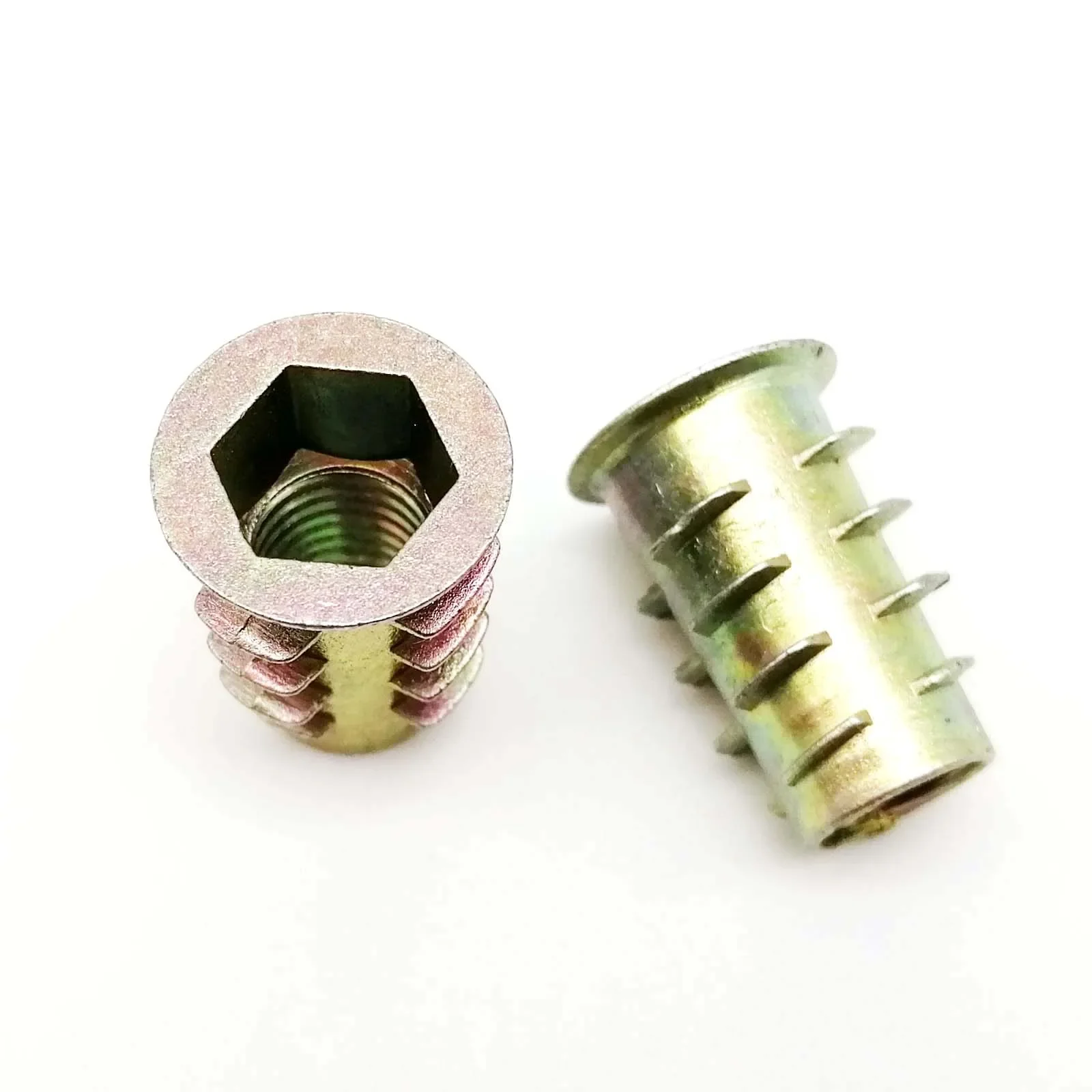 Wood Furniture Cabinet Bed Embedded Insert Nut E-Nut Thread Allen Hexagon Hex Socket Head M4 M5 M6 M8 M10 Length=8-25mm