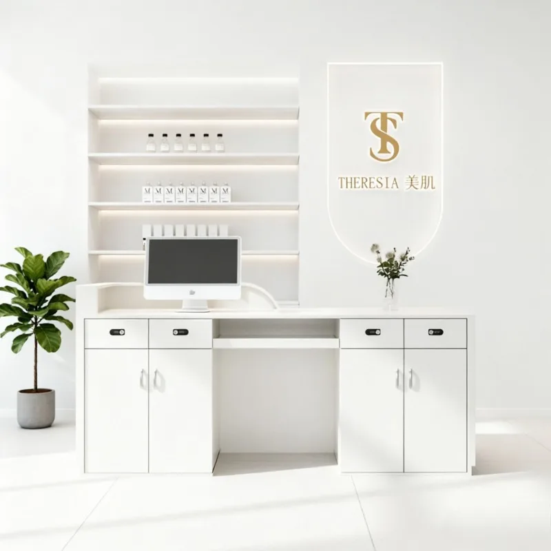 #Display Boutique Reception Desks Design Aesthetic Luxury Workstations Reception Desk Beauty Salon Empfangs Tresen Furniture