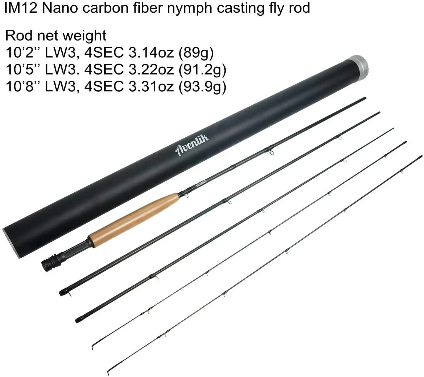 

Z Aventik Nano IM12 3wt Nymph Special Fishing Rod 10'2'' 10'5'' 10'8'' 4SEC Medium Fast Action Super Light Cast Redington Rod