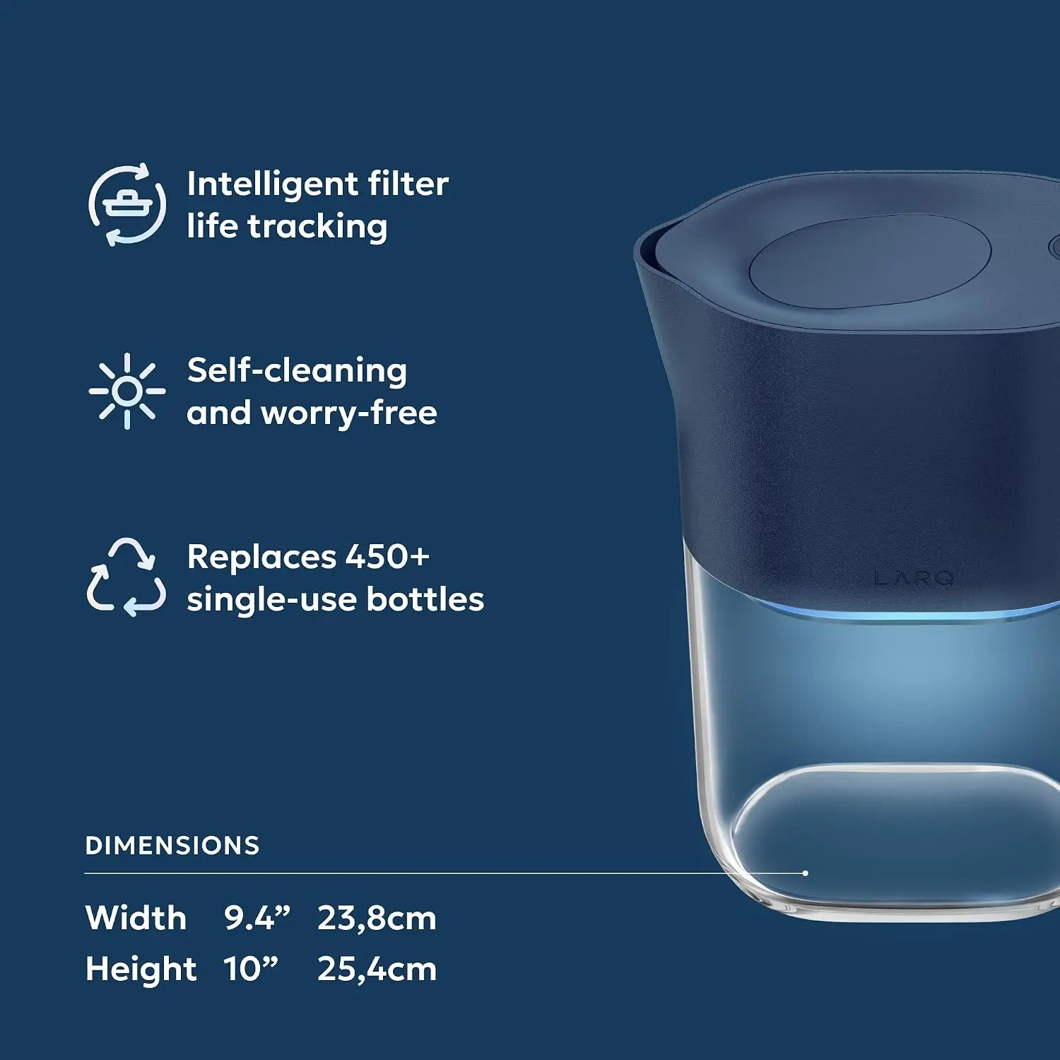 PureVis 3-in-1 Smart Water Filter Pitcher with UV-C Purifier and App