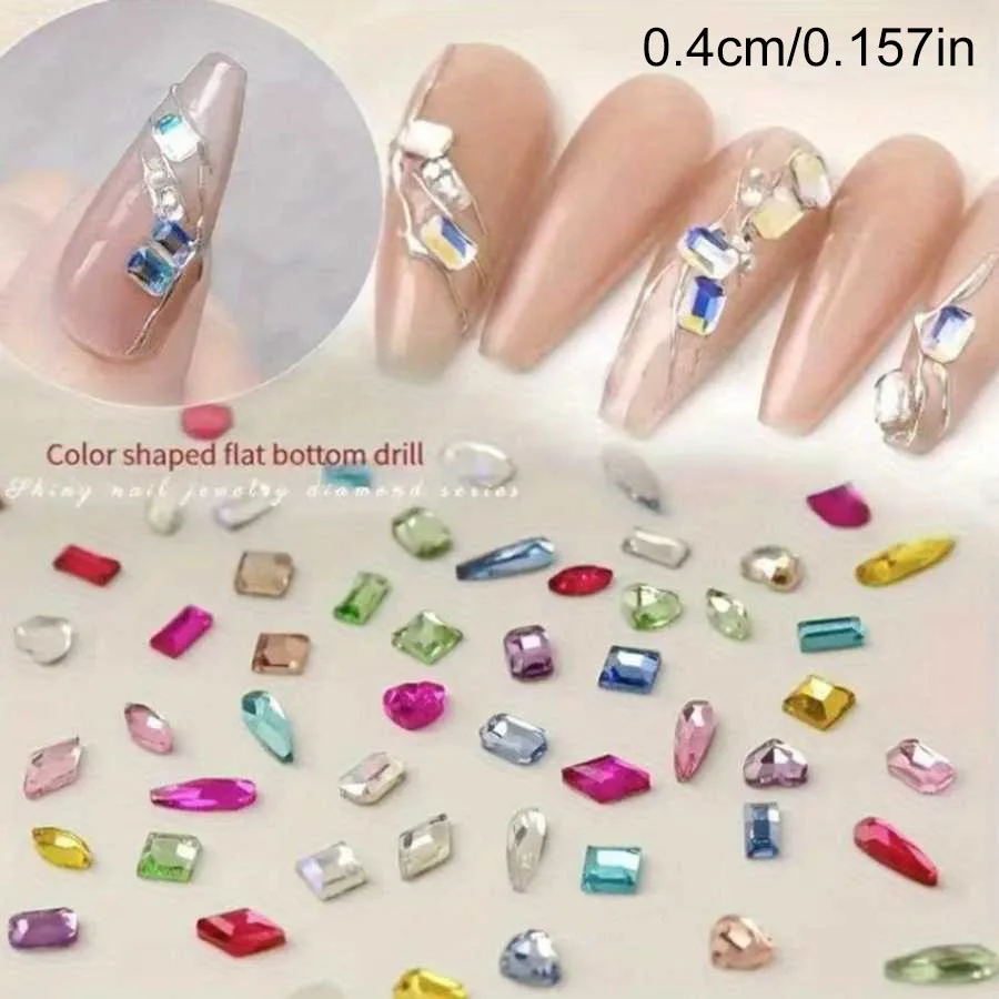 500/1000 Stuks Mini Nail Art Steentjes Kristal Hars Plaksteen Diamanten Gemengde Vorm Sparkle DIY Nail Luxe Manicure Decoratie