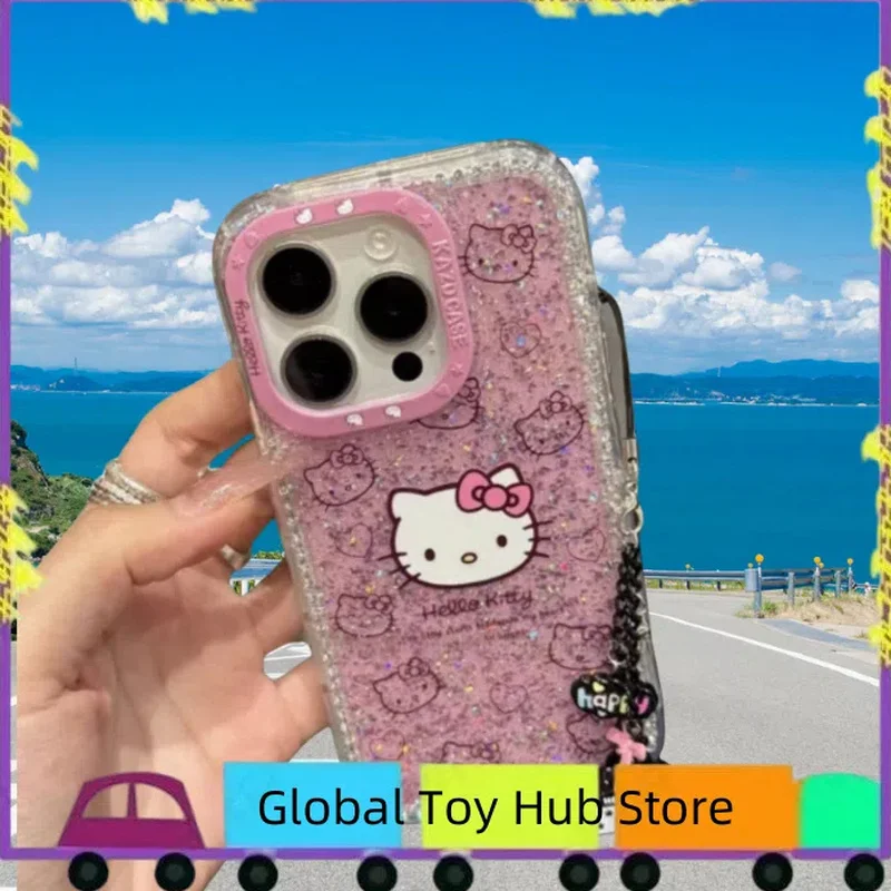 

Illustration Sequin Lines Love Korean Style Phone Case Compatible Apple 15 Pro Max 16 New Models Women'S Fashion Toy Gift
