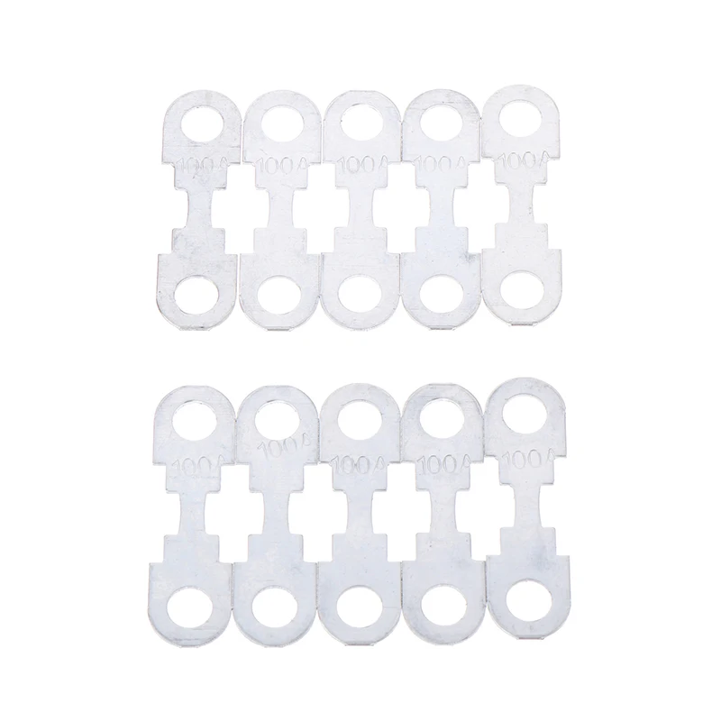 10Pcs 30A-150A 32VDC Automotive Car Flat Zinc Sheet Small Fuse Sheet For Car Fuse Round Hole Insert Fuse Auto Parts