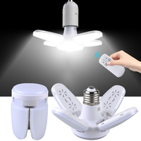 LED 4 Leaf Bulb E27 Collapsible Pendant Light 220V 110V Bombilla Storage Garage Kitchen Lighting High Brightness Remote Control