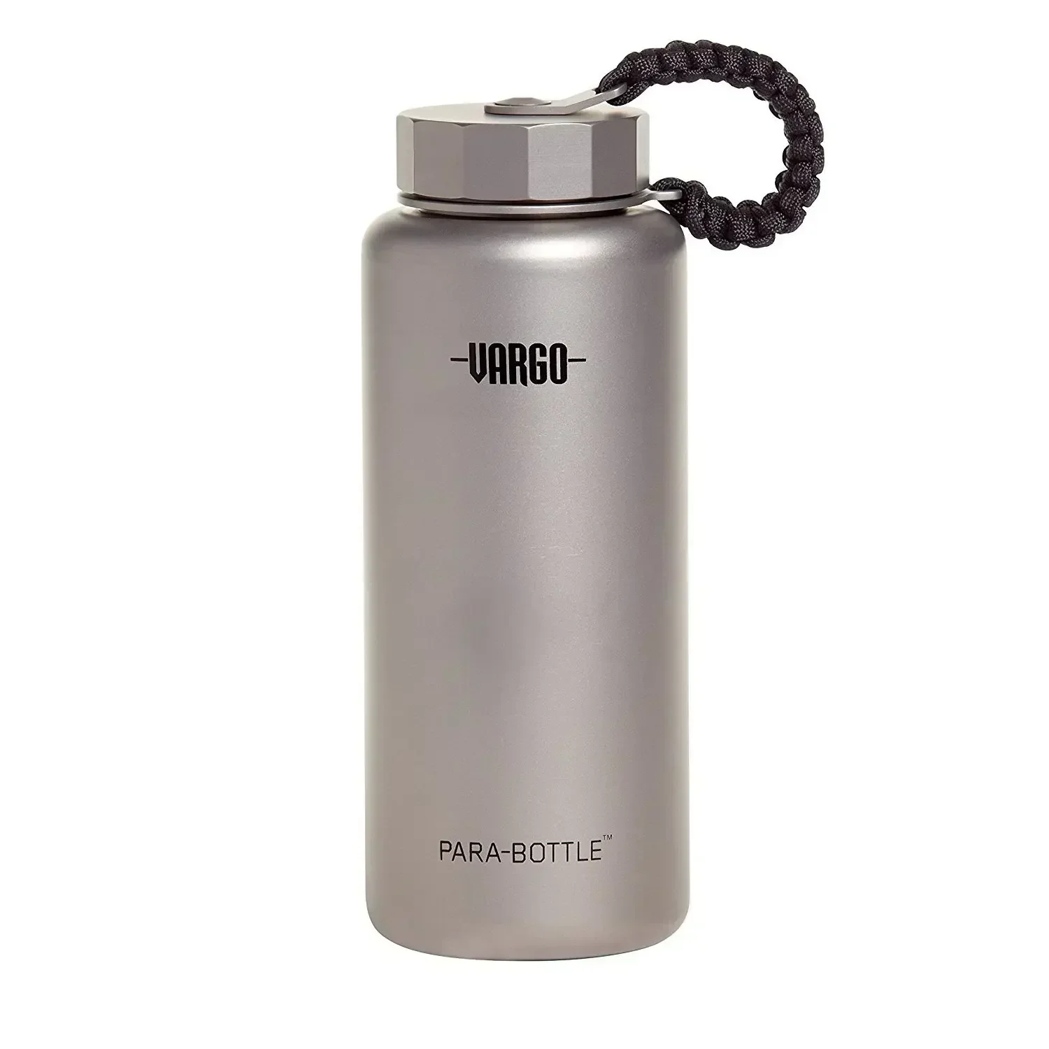 Vargo Titanium PARA-Bottle | Ultralight Titanium Water Bottle with 7 Feet of Replaceable 550 Paracord | 1 Liter (34 oz.) | Model