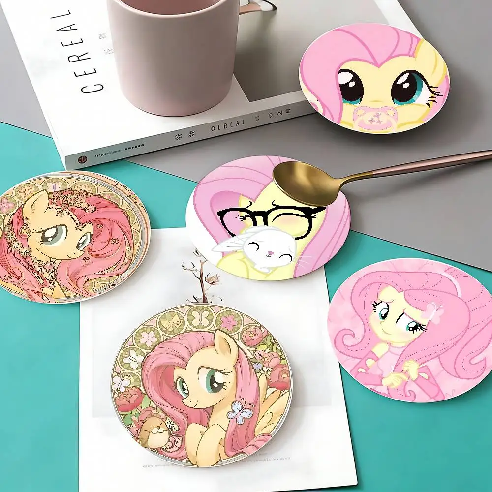 Cute-fluttershyS KawaiiHeat-resistant Coasters Glass Beer Coasters Heat-insulating Mats Anti-scalding Placemats And Cutlery Mats