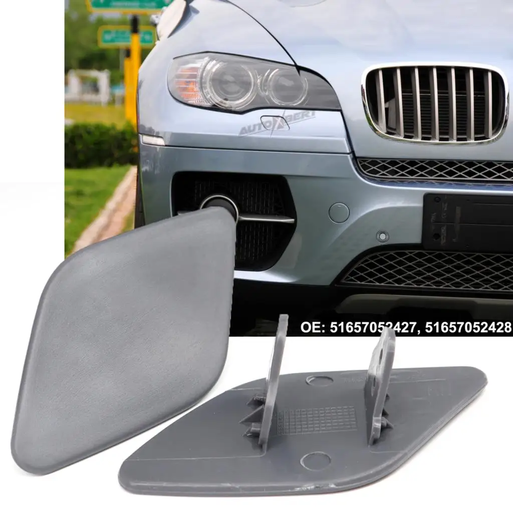 Right Left Headlight Washer Cover For BMW X6 E71 E72 2008-2014 Unprimed Nozzle Jet Headlamp Cleaner Cap 51657052427 51657052428