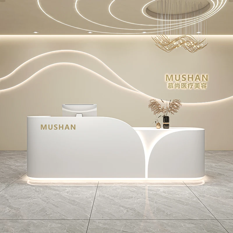 Modern Simplicity Design Reception Nordic Beauty Cashier Counter Desk Comptoire Caisse Magasin Beauty Salon Furniture