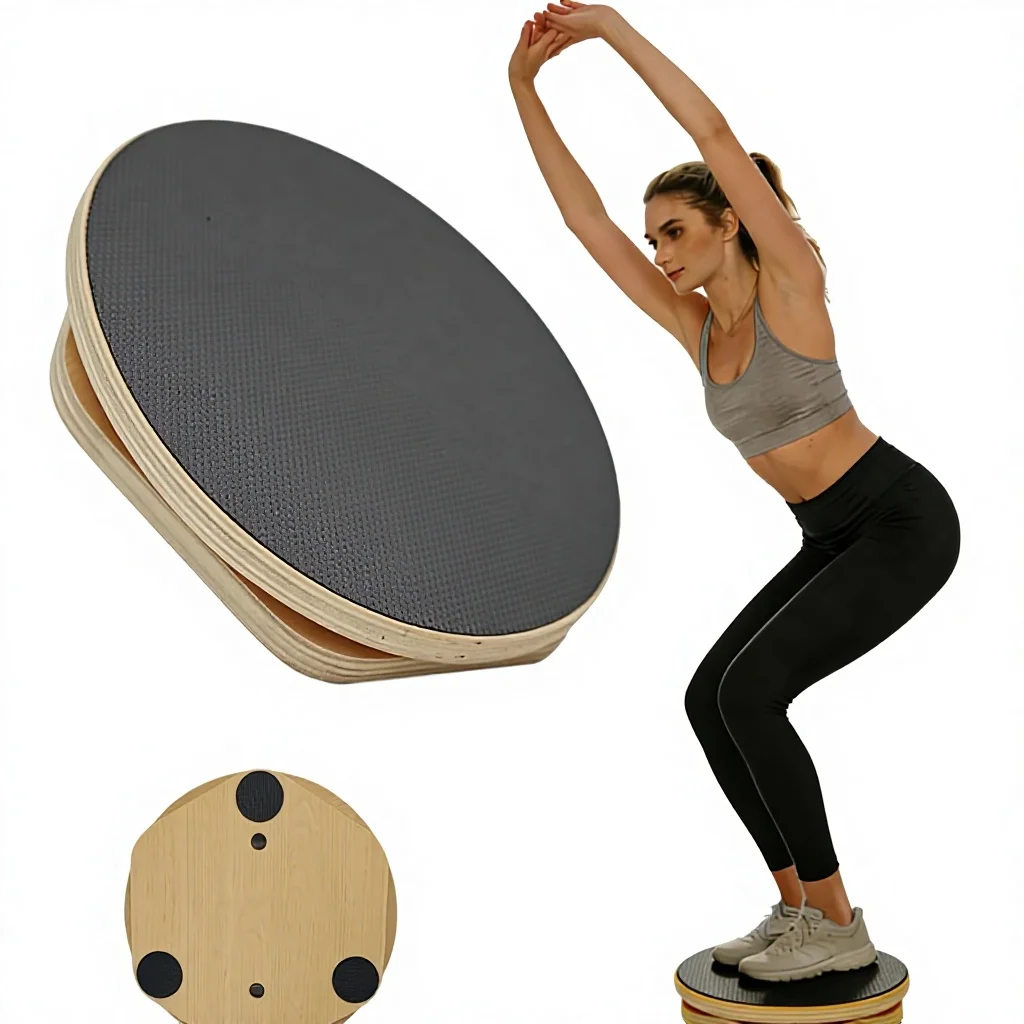 12-Inch High Quality Wood Waist Twisting Disc Full Body Toning Exercise Equipment for Abdominal Slimming Strengthening 3