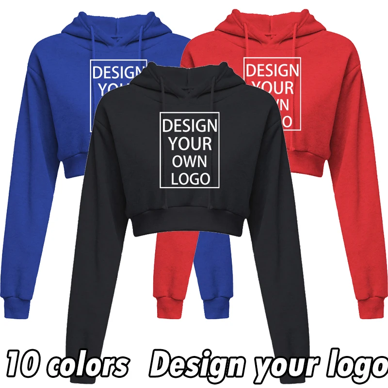 

Customized Fashion Long Things Cropped Tops Hoodies Students Girl Spring Autumn Cute Sweatshirts