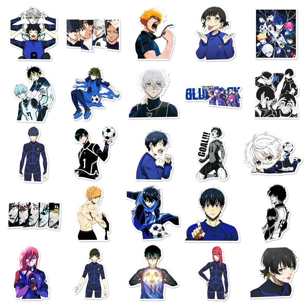 10/30/50PCS BLUE LOCK Anime Cartoon Stickers Decal Laptop Guitar Motorcycle Phone Luggage Car DIY Graffiti Sticker for Kid Toy