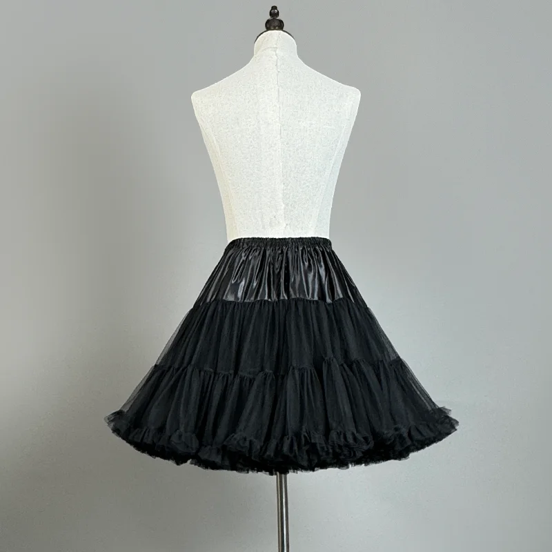 Rok Tulle Halus Wanita Rok Bawahan Crinoline Tutu Multi Lapis Selip Rok Dalam Selutut untuk Rok