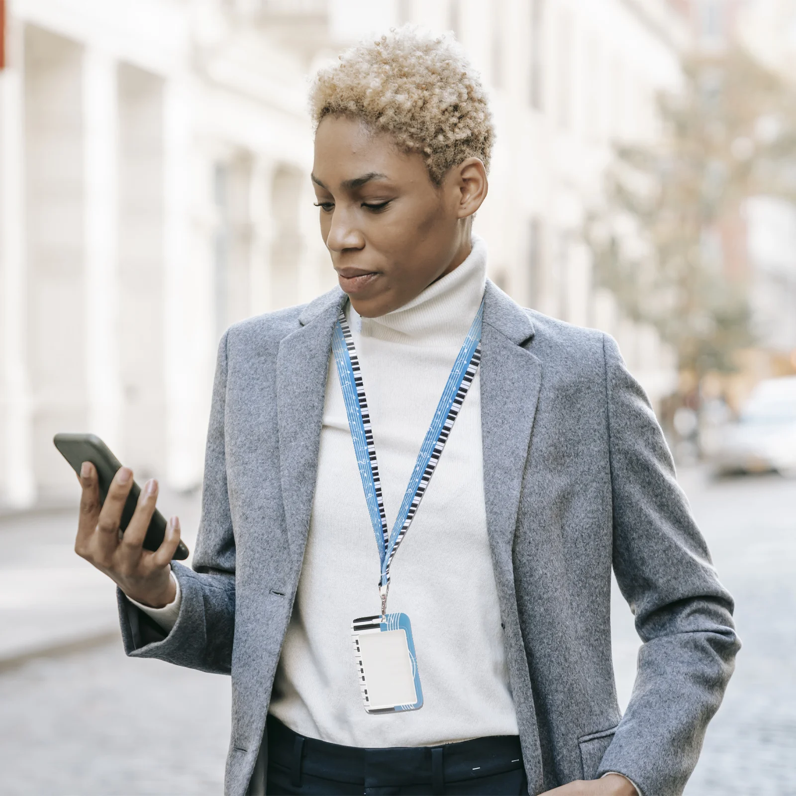 

Portable Id Holder Piano Badge Card Cover Lanyard Perfect for Student Business Credit Cards Wear-Resistant Accessory