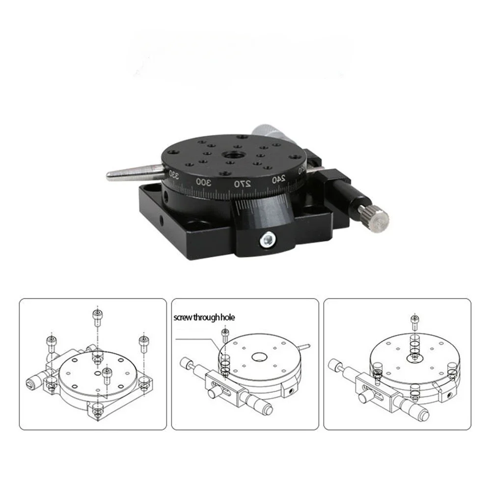 R Axis 60mm RS60-L RSP60-L Manual 360 Degree High Precision Angle Adjustment Platform Optical Heavy Duty Rotary Slide Micrometer