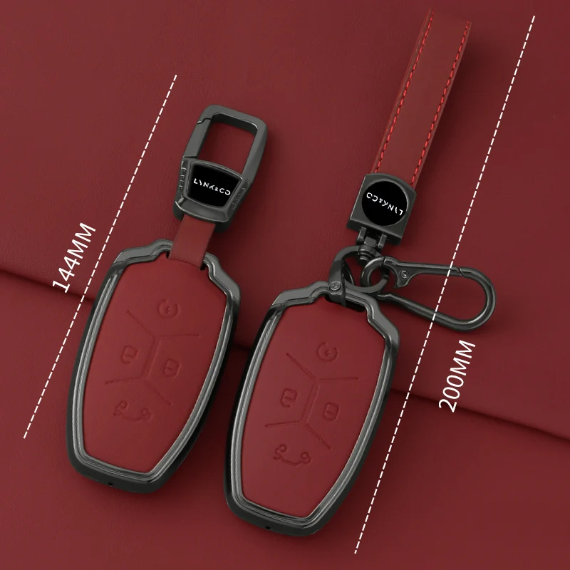ل Lynk & Co LYNK & CO حافظة مفاتيح 03/05/09/01/02/06/2023 سيارة التحكم عن بعد سلسلة المفاتيح الذكية سبائك الزنك حافظة جلدية