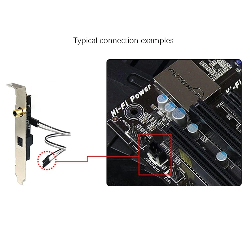 Saída de áudio digital para ASUS, 24Bit, 192Khz filha cartão, SPDIF Optical e RCA Out Plate, suporte de cabo