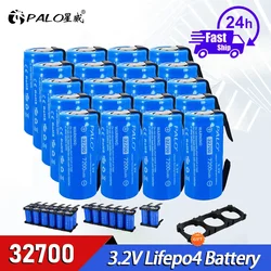 PALO 3.2V 32700 7200mAh LiFePO4 Battery 35A Continuous Discharge Maximum 55A High power battery+DIY Nickel sheets