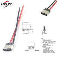 5pcs 3A 20V USB Type-C 2P Welding Wire Female Connector Cable For Mobile Phone Charging Accessories