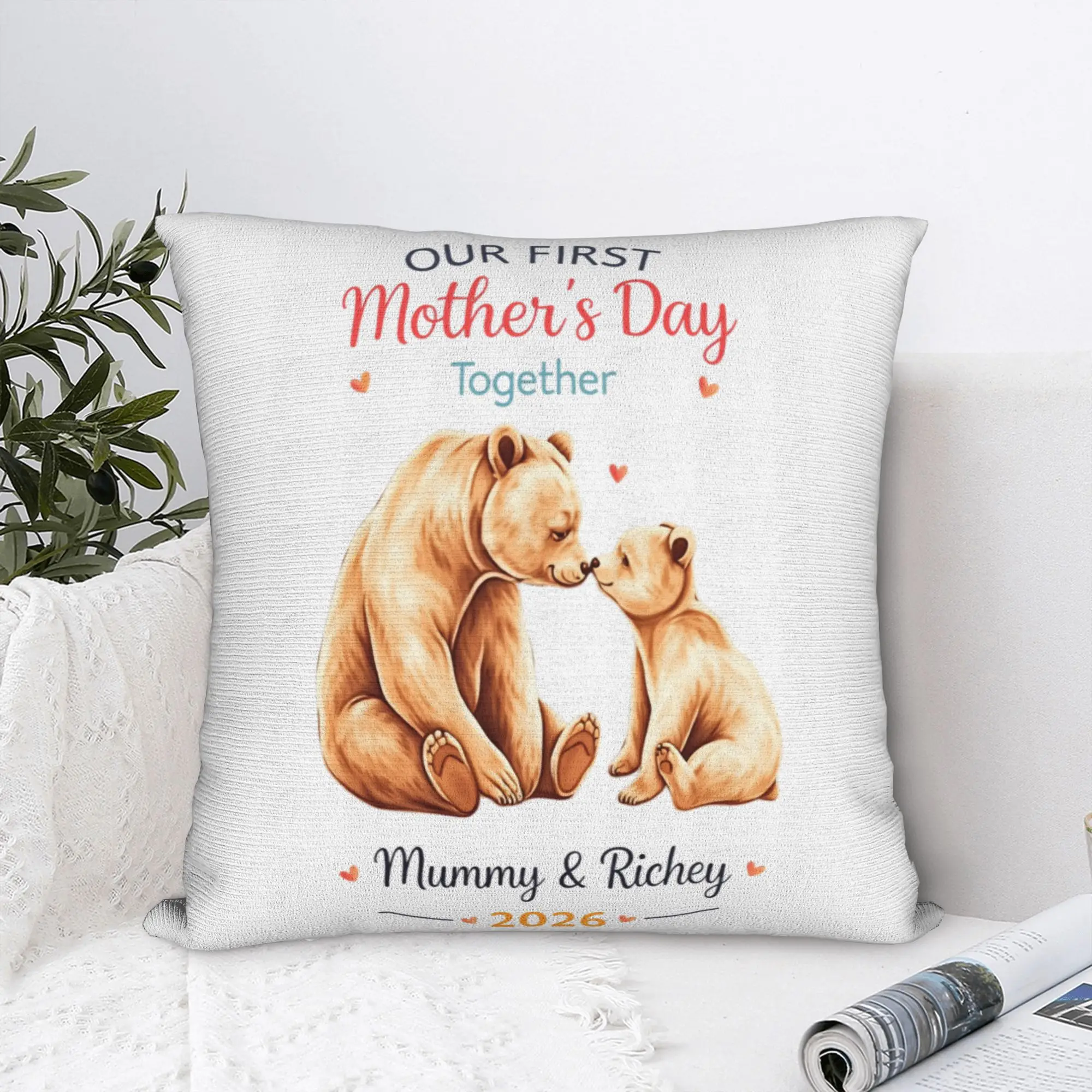 Our First Mothers Day Together Pillow Case  Soft Pillow Cover Retro Trendy Pillowcases For Sofa Home Decor