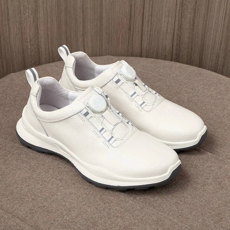 New golf shoes men\'s nailless leather material business leisure low-top anti-slip wear-resistant sports shoes