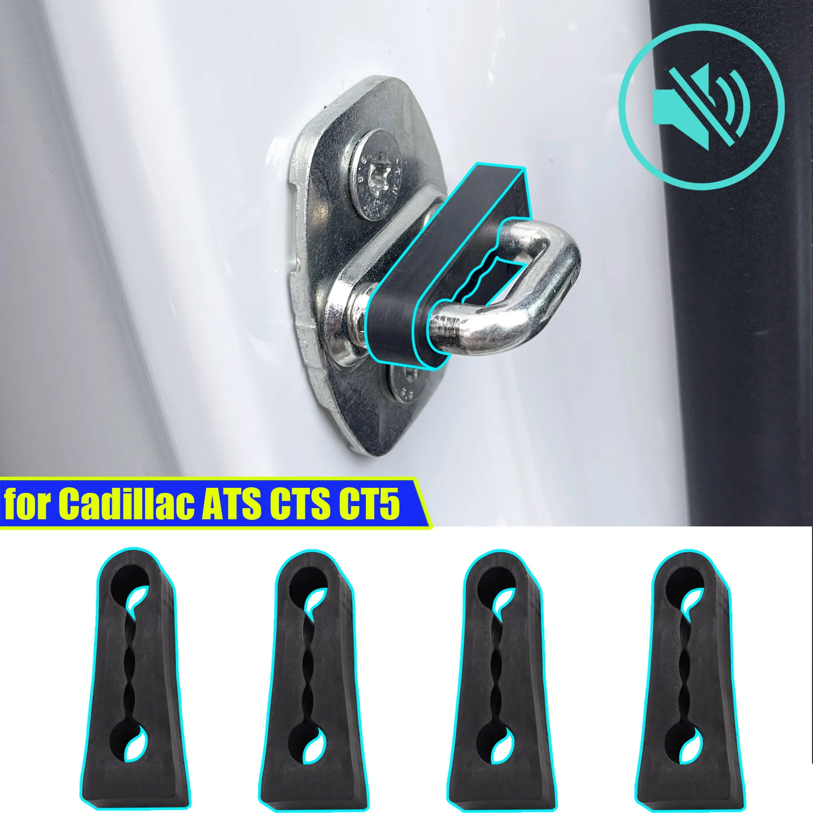 Car Door Lock Deadener Damper Buffer for Cadillac ATS CTS CT4 CT5 For Chevrolet Camaro Rattling   Noise Deaf Sound Insulation