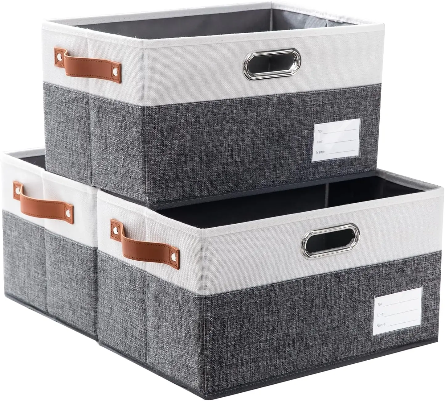 Storage Bins with Handles Fabric Collapsible Storage Boxes Baskets Cubes Containers with Handles for Closet Living Room Bedroom