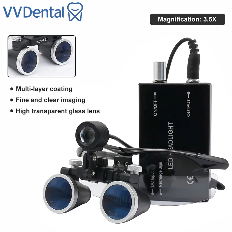 

VVDental 3.5X Dental Loupe Magnifier LED Binocular Magnifier Surgery Surgical Medical Operation Dentistry Professional Magnifyin