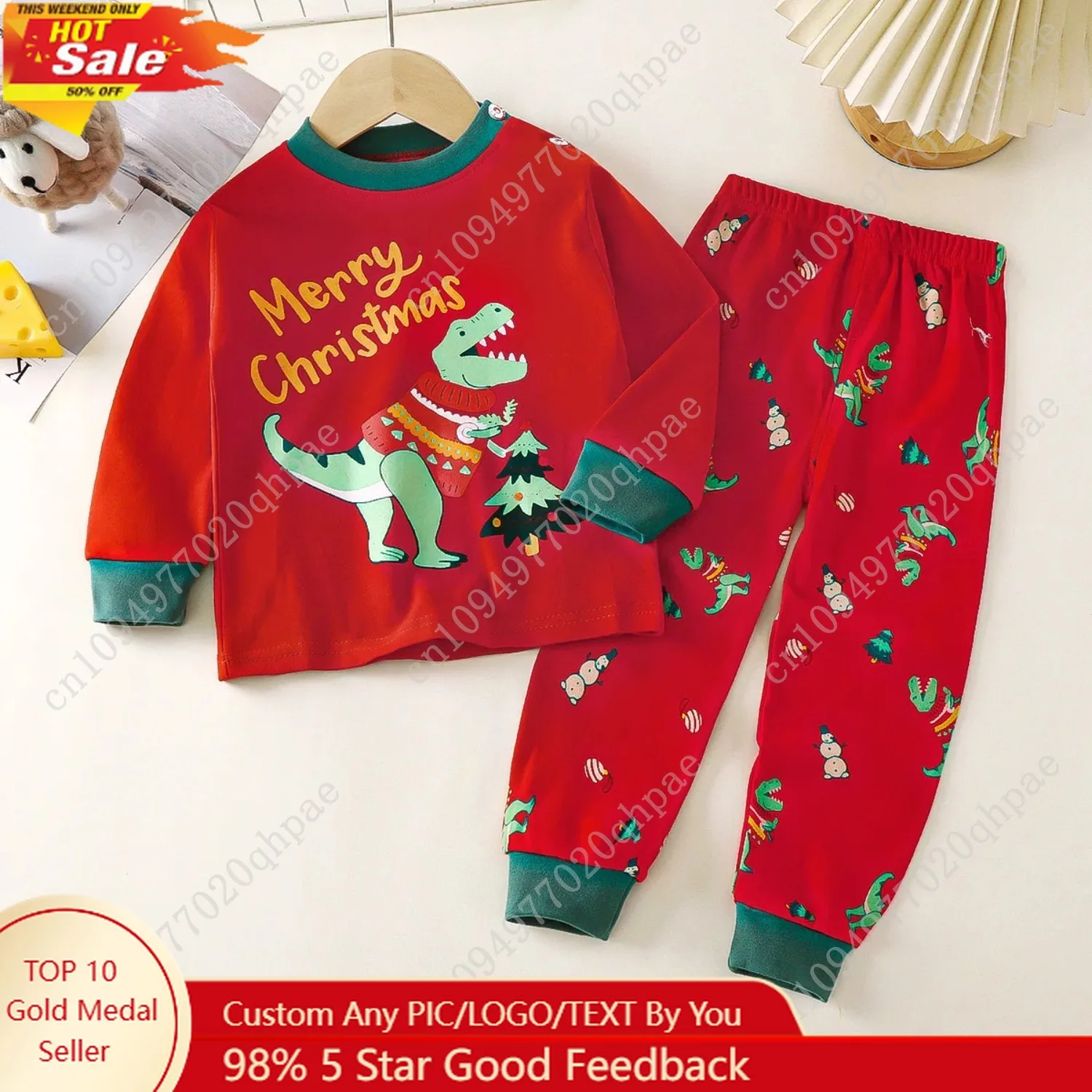 

New Kids Boys Girls Pajama Sets Long Sleeve Cute T-Shirt Tops with Pants Toddler Baby Sleeping Clothing Sets Merry Christmas