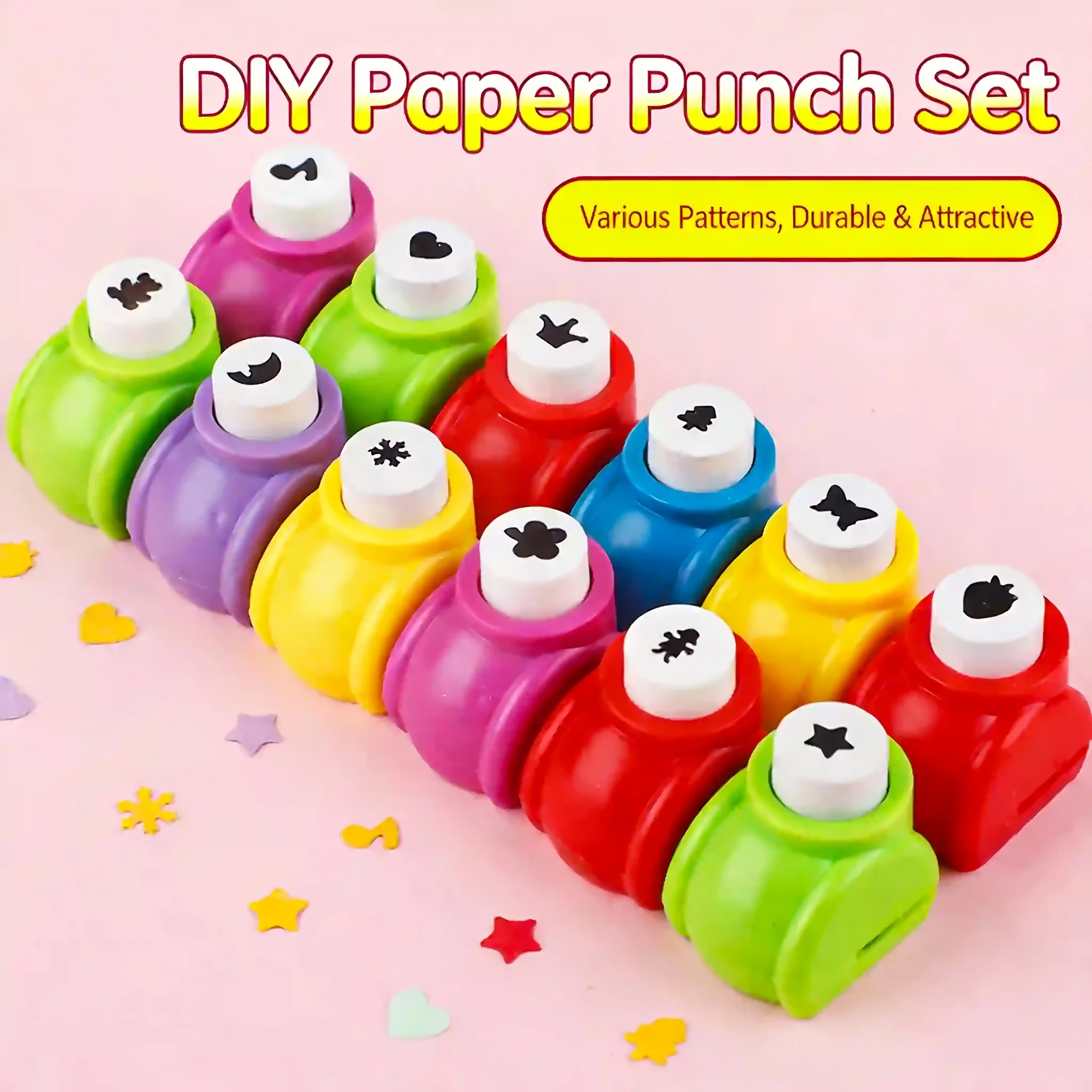 4pcs Mini Paper Punches/Colorful Hole Punches for Scrapbooking/Mindful Card Making And Journaling/Compact Craft Kit