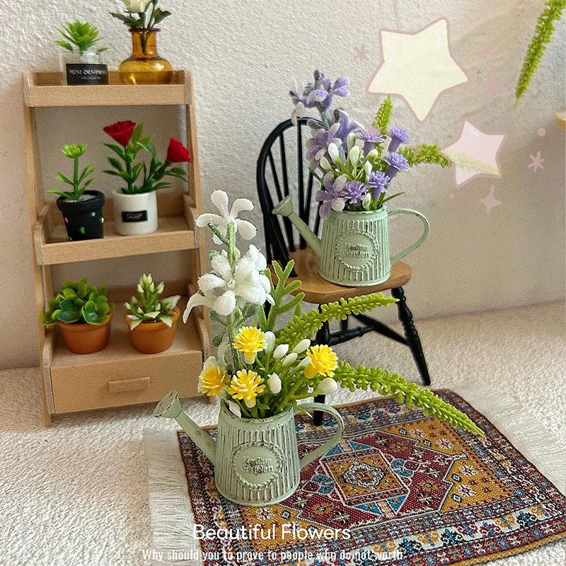 

1 шт., мини-кофейник, стильная композиция, домашний декор 1, 12, ретро цветочная композиция, горшечное растение, ваза для цветов из сплава, аксессуары для самостоятельного изготовления