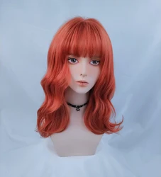 VICWIG Synthetic Short Wavy Cosplay Wig with Bangs for Women Girls Lolita Cute Wigs