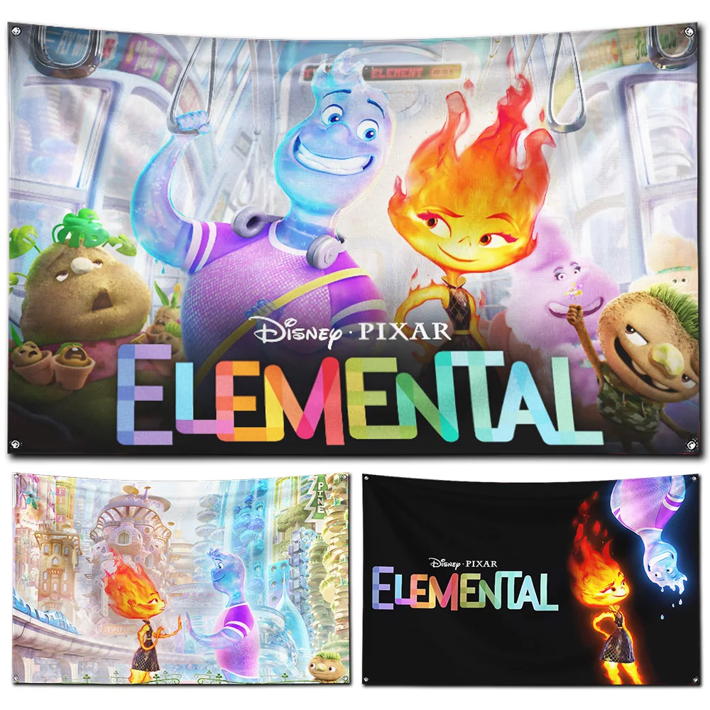 60x90cm Disneys Elementals Party Decoration Flag Polyester Digital Printing Banner for Garage Wall Art Out Door Decoration