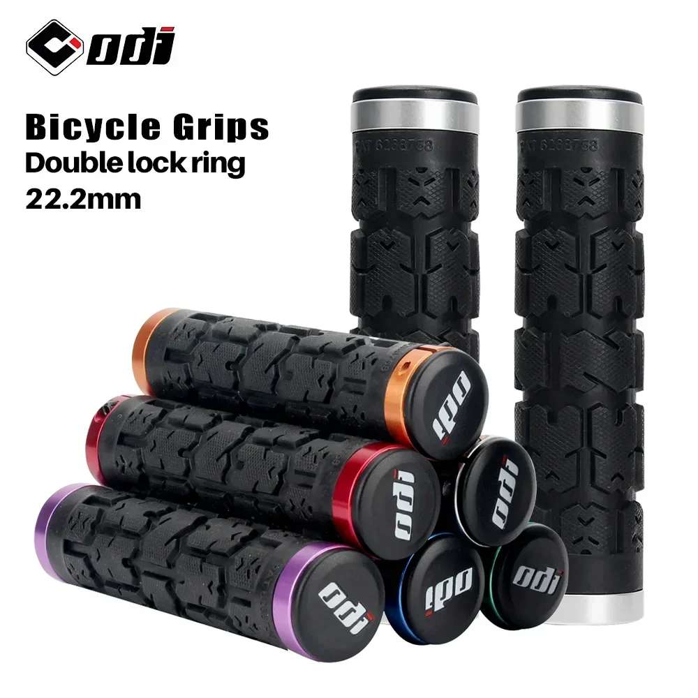 

ODI RG01 Bicycle Grips Rubber Material Double Lock-ring Anti-Slip Shock Absorption Handle Cover for Mountain Bike and BMX