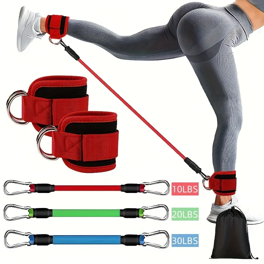 

Six-Pack Ankle Resistance Bands with Cuff Exercise, Leg and Hip Training Resistance Bands, Ankle Straps with Sports Bands