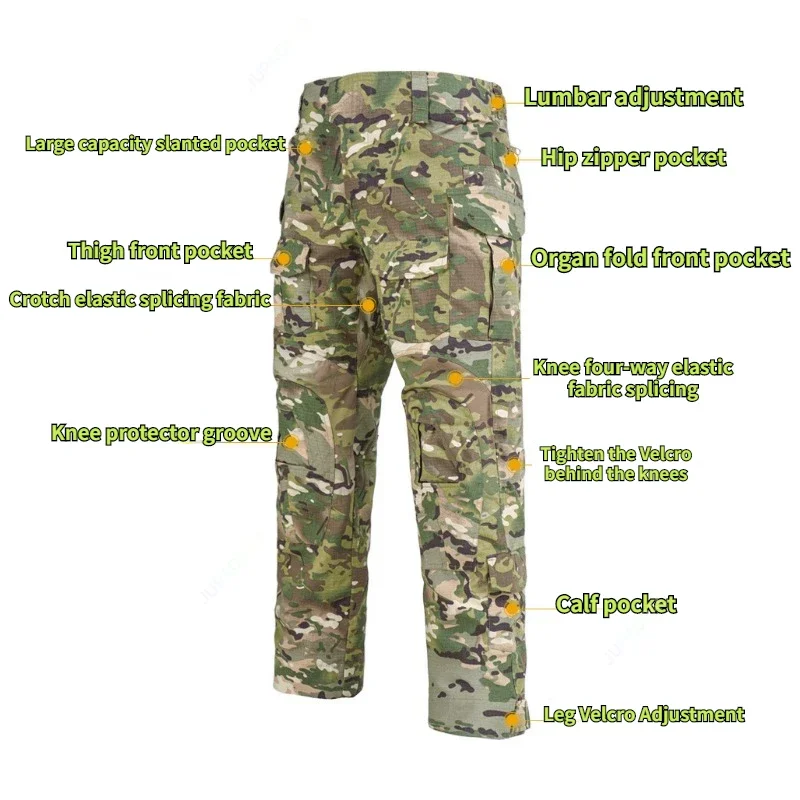 Gevechtsuniform Tactisch Pak Multicam Camouflage Veld Airsoft Training Werkkleding Outdoor Jacht Shirt Broek Pak Ademend