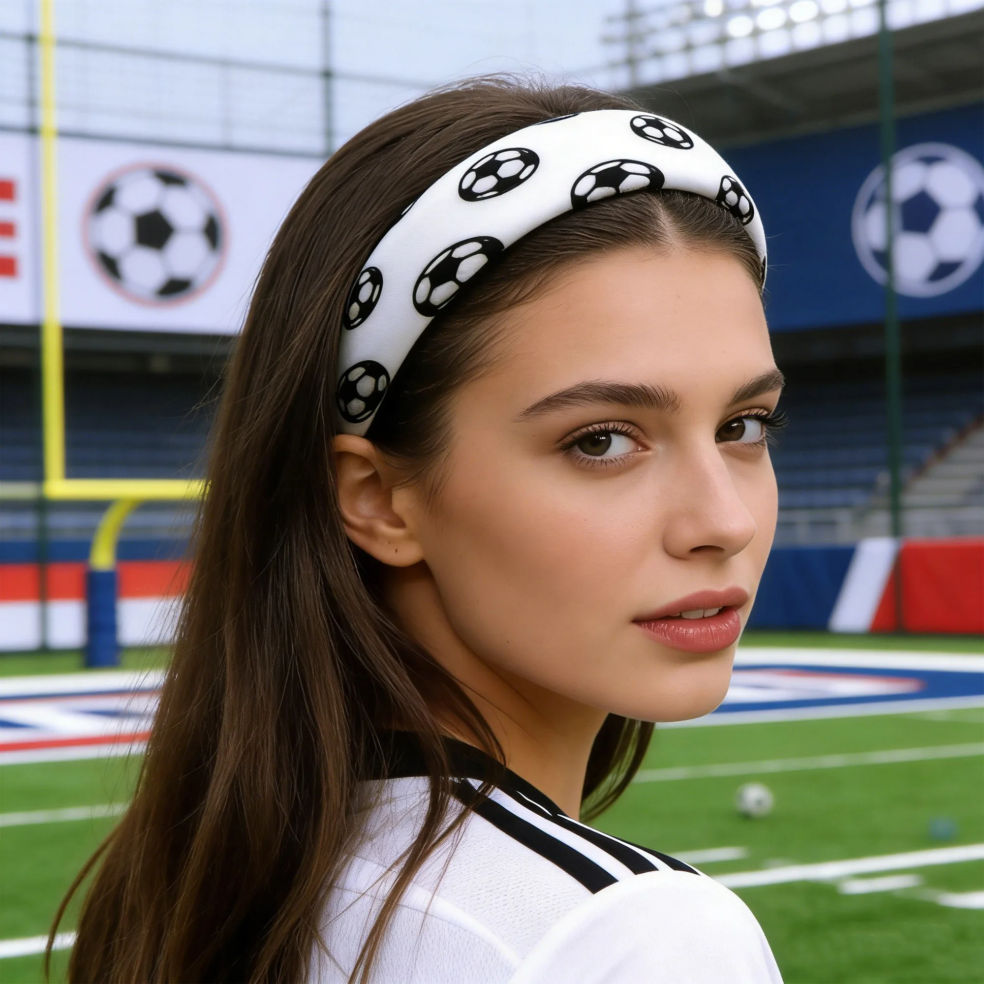 

1Pc Solid Color Football Accessory Middle Wide Brim Everyday Use Hairband Hair AccessoriesSponge Headband for Women, High Crown