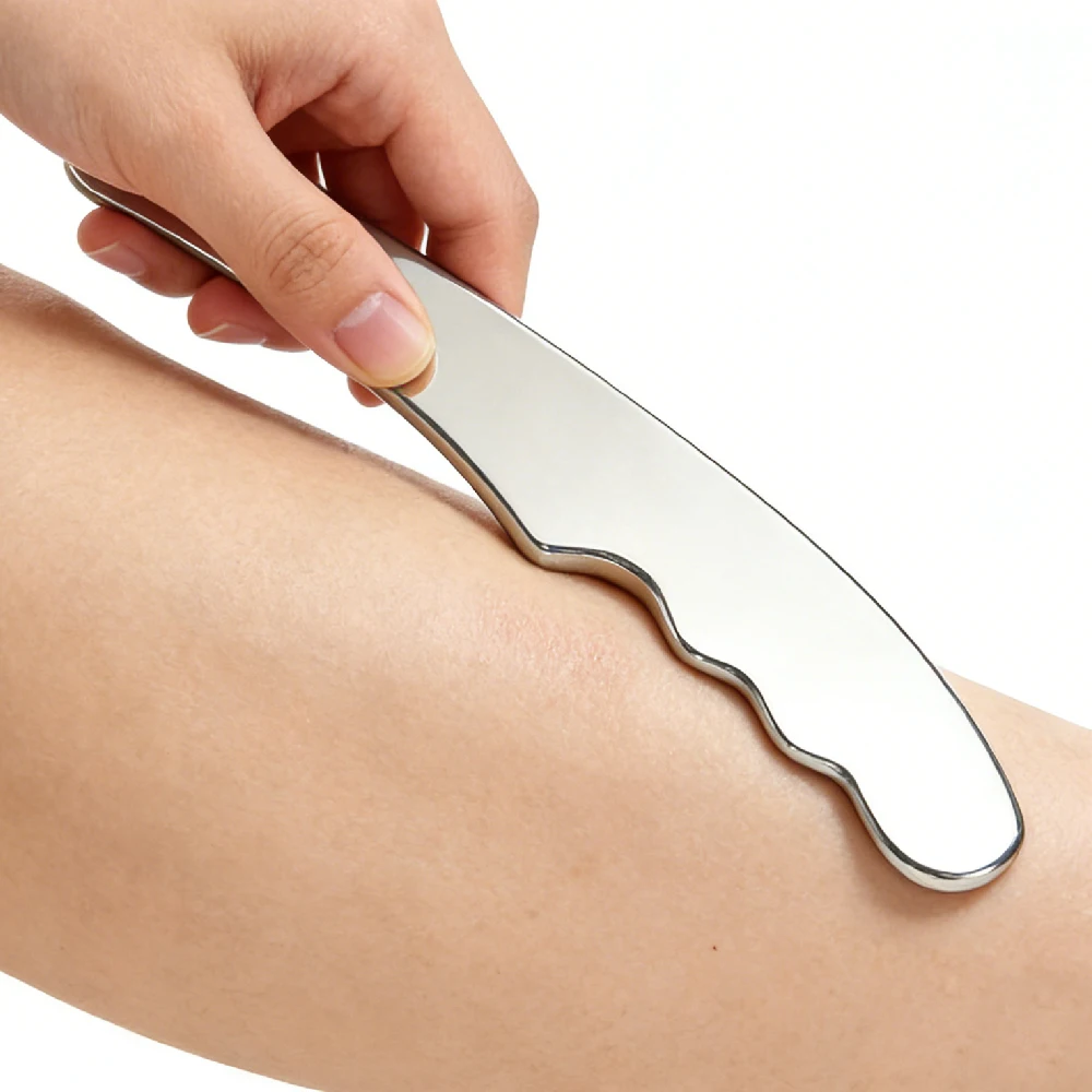 1 Stück Medizinisches Gua-Sha-Werkzeug aus Edelstahl, Weichgewebemobilisierungs-Schabemassagebrett für Physiotherapie & SPA